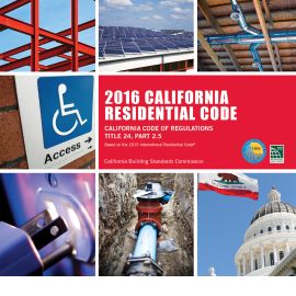 2016 California Residential Code, Title 24, Part 2.5 (Cover Image)