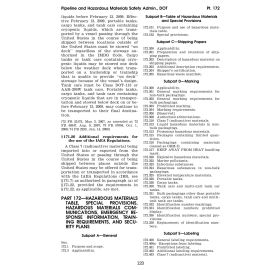 49 CFR Part 172 (2009) - Hazardous Materials Tables, Special Prov, Hazardous Materials Communications (Download)