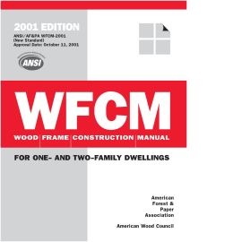 2001 Wood Frame Construction Manual for One- and Two-Family Dwellings & Commentary to the WFCM cover image