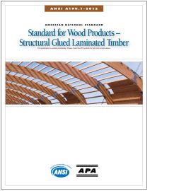 ANSI A190.1-2012 Standard for Wood Products - Structural Glued Laminated Timber cover image