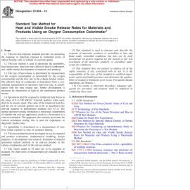 ASTM E1354—13 Standard Test Method for Heat and Visible Smoke Release Rates for Materials and Products Using an Oxygen Consumption Calorimeter image