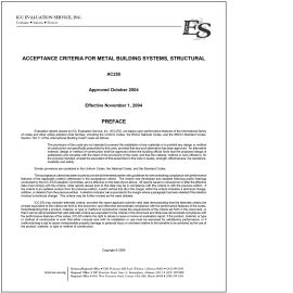 AC255 Metal Building Systems, Structural—Approved October 2004 cover image